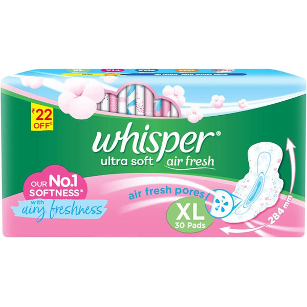Whisper Ultra Soft Sanitary Pads 30 Pieces (Xl) || S1