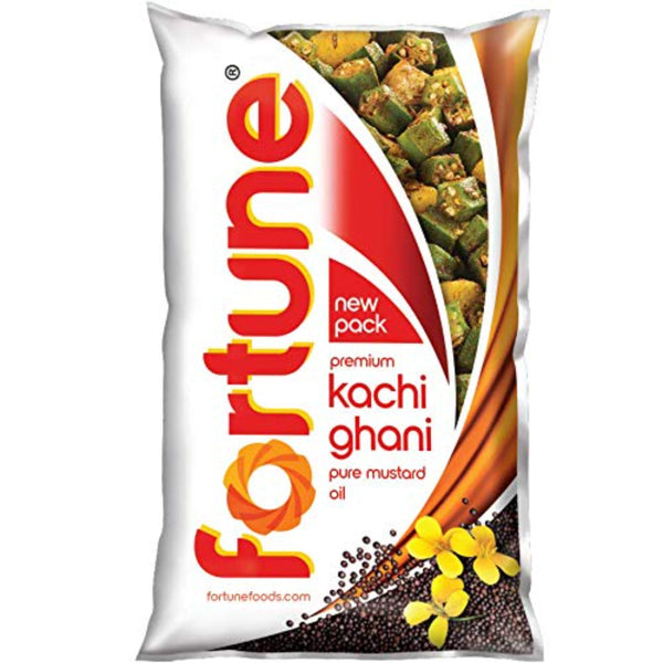 Fortune Premium Kachi Ghani Pure Mustard Oil 1 L Pouch || S1