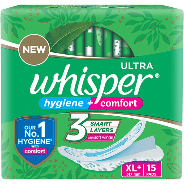 Whisper Ultra Sanitary Pads With Wings - 15 Pieces (Xl Plus) || S1