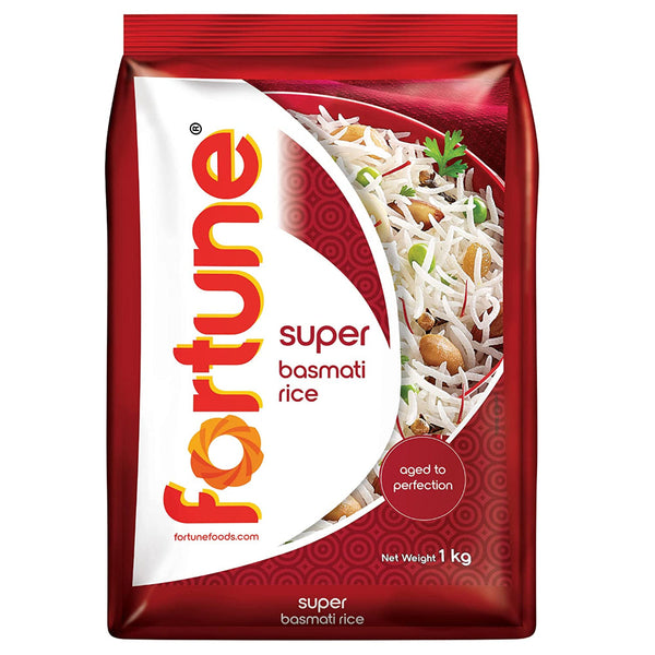 FORTUNE SUPER BASMATI RICE RAW RICE AGED TO PERFECTION 1 KG || S4
