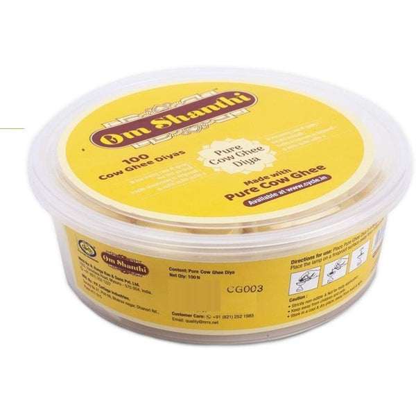 Om Shanthi Cow Ghee Diya Cotton Table Diya || S1