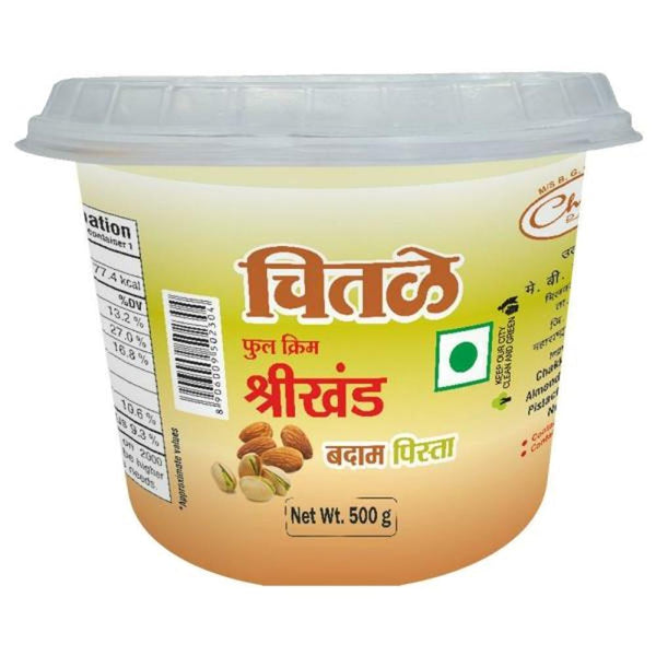 Chitale Badam Pista Full Cream Shrikhand 500 g (Container) || S1