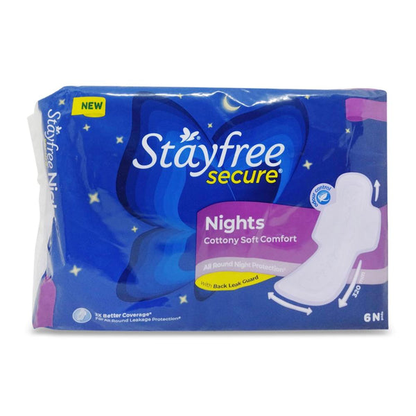 Stayfree Secure Nights Cottony Soft Comforts Sanitary Napkins Pack Of 6 || S1