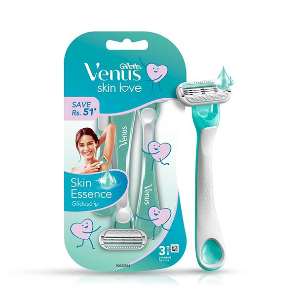 Gillette Women'S Venus Skin Love With Skin Essence 3'S Razor For Hair Removal || S1