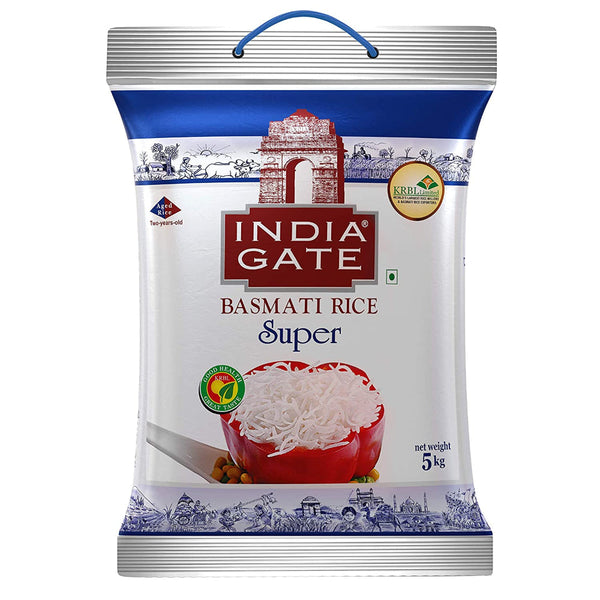 INDIA GATE BASMATI RICE BAG, SUPER, 5 KG || S4
