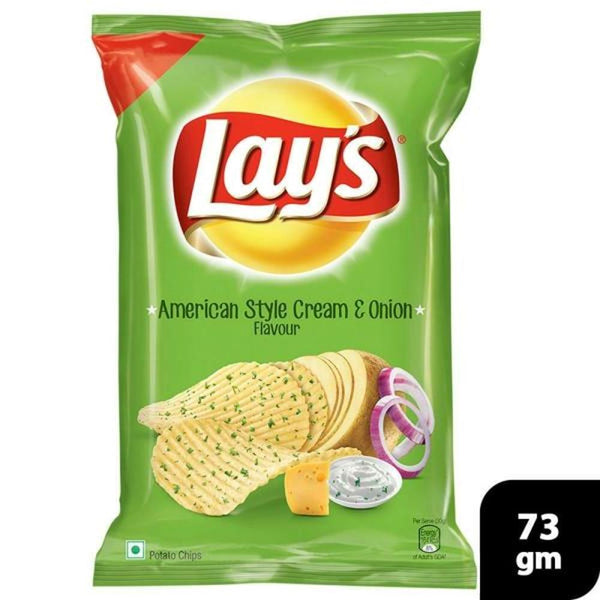 Lays American Style Cream & Onion Potato Chips 78 g || S1